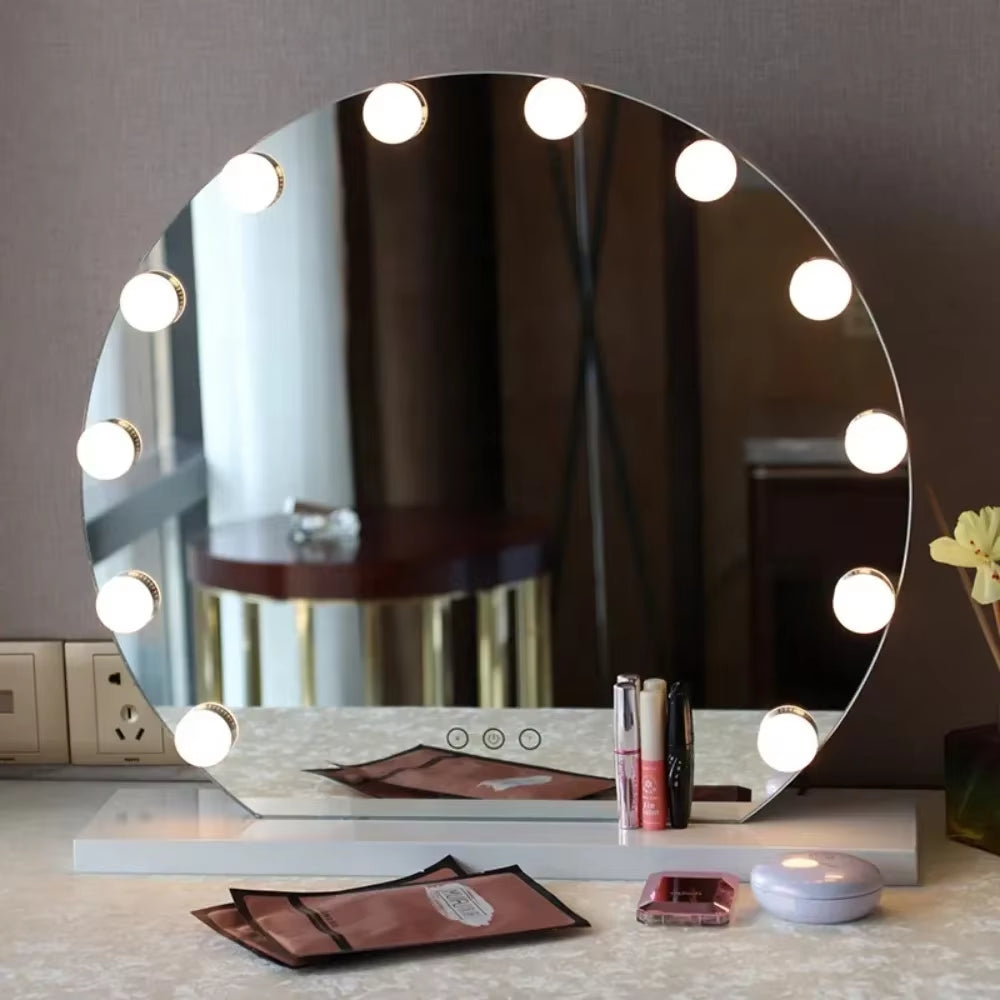 High Quality Hollywood Mirror with Lights Dressing Table Full 4/8/14 Dimmable Bulbs Led Lighted Table Vanity