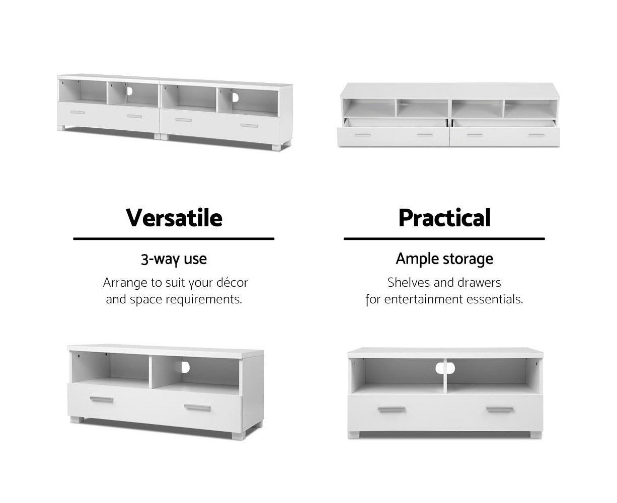 TV Cabinet Entertainment Unit 180Cm White Eddie