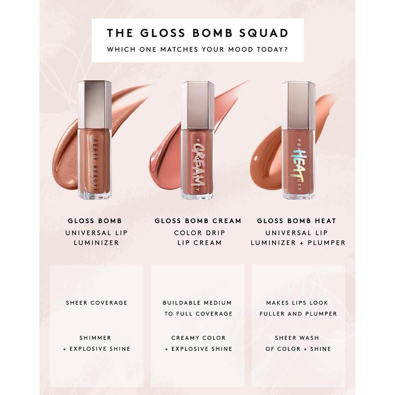 Fenty Beauty the Gloss Bomb Vault Full-Size Universal Lip Luminizer 10-Piece Lip Gloss Makeup Set