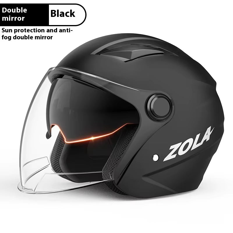 New National Standard Electric Bike Helmet Men anti Fog Warm Winter Electric Bike Korean Motorcycle Riding Double Mirror Helmet