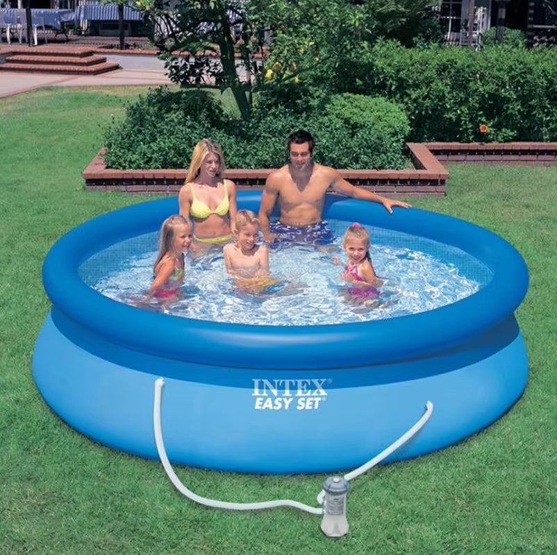 Crystal Blue Inflatable Pool Family Ground Swimming Pool for Kid Adult Outdoor Play Pool