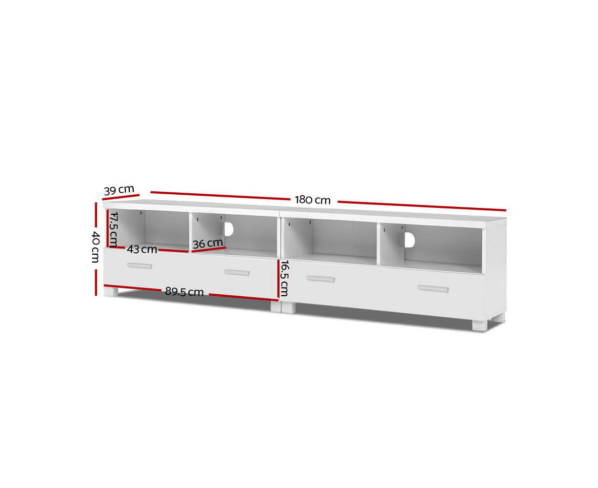 TV Cabinet Entertainment Unit 180Cm White Eddie