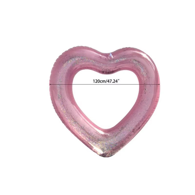 Love Heart Inflatable Pool Rose Gold Glitter Swim Ring Swimming Tool Pool Life Buoy Pool Floats for Adult Pool Au28 19 Dropship