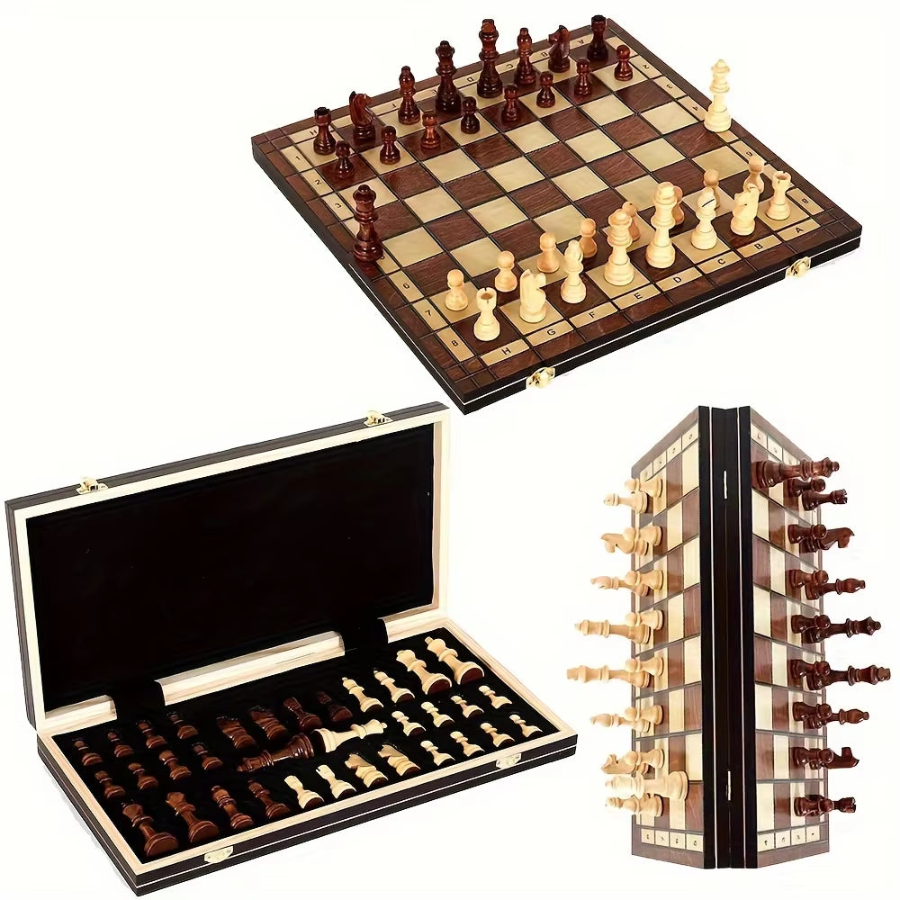 44Cm/ 17.3Inwooden Folding Chess Set Felt Game Board inside Store Adult Gift Family Game Board