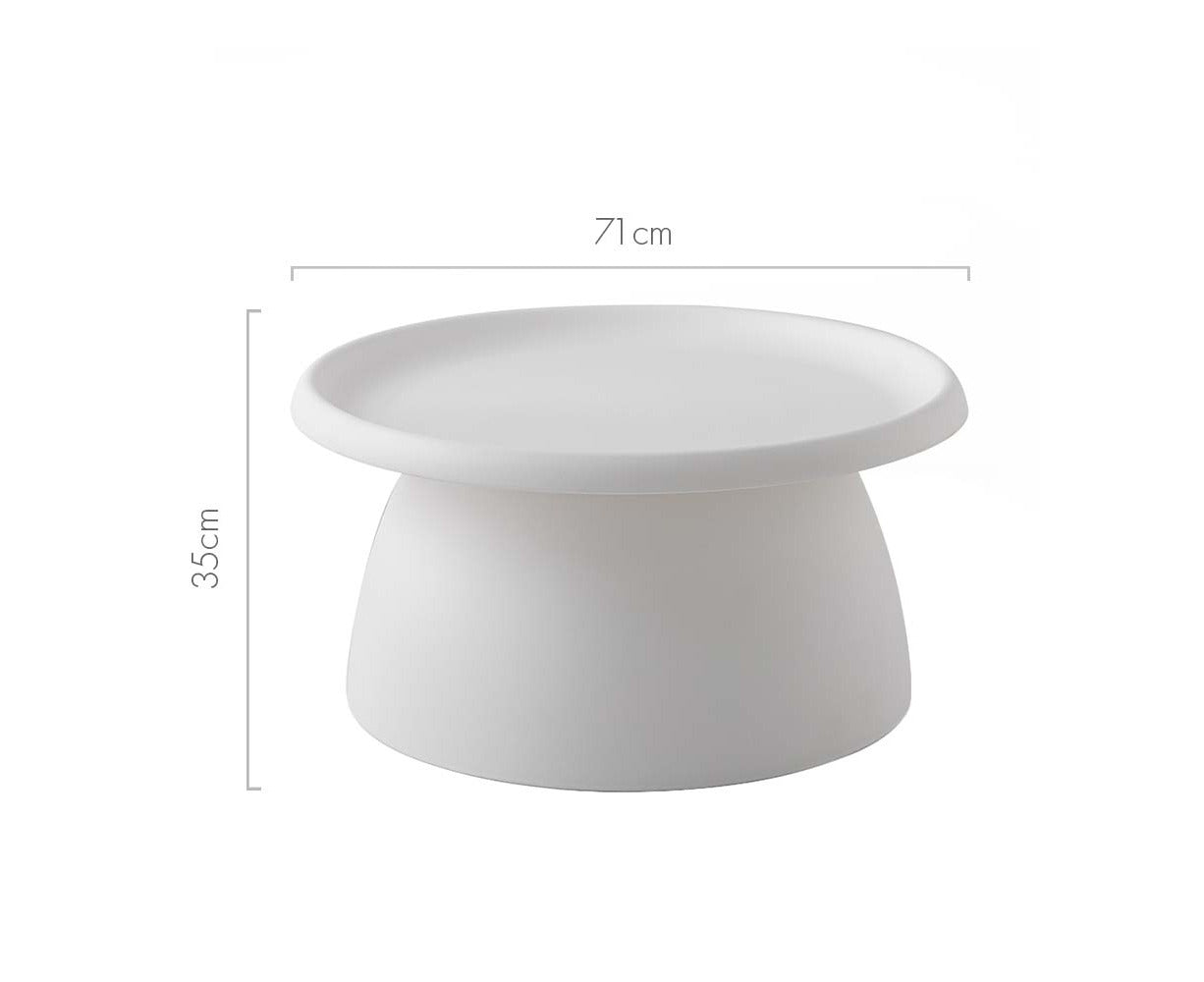 Coffee Table round 71CM Plastic White