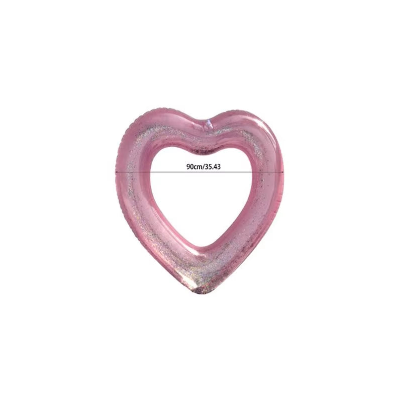 Love Heart Inflatable Pool Rose Gold Glitter Swim Ring Swimming Tool Pool Life Buoy Pool Floats for Adult Pool Au28 19 Dropship