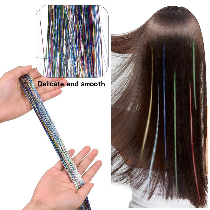 12 Pcs Colourful Hair Strands, Braided Hair Extensions, Colourful Hair Extensions, Straight Wigs Extensions, Rainbow Hair Strands, Colourful Hair Strands for Women, Girls