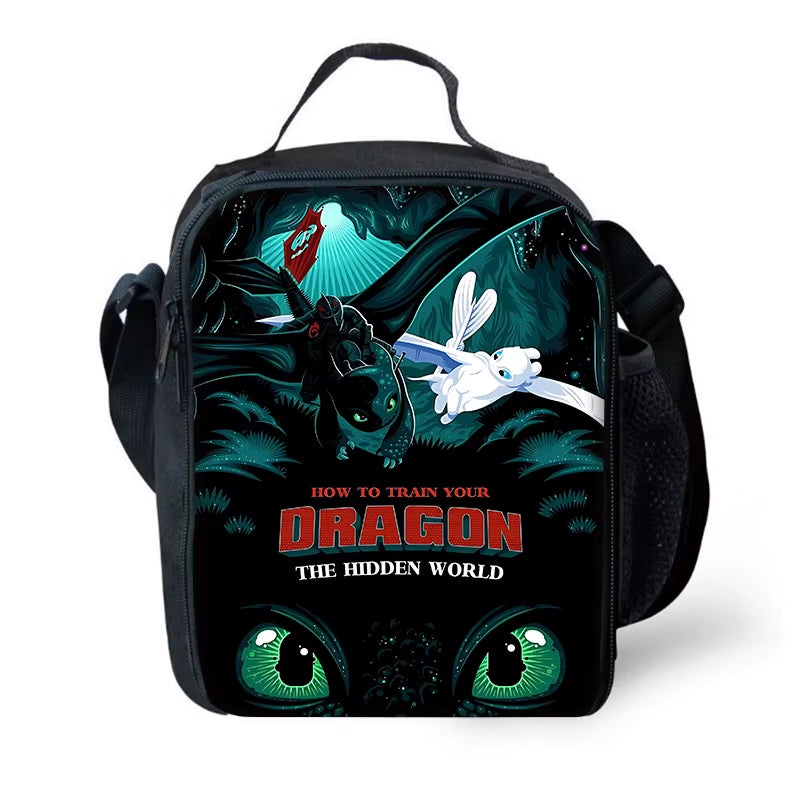 T-Toothless Child School Backpack with Lunch Bags ,Pencil Bags ,School Bags for Boys Girls Best Gift