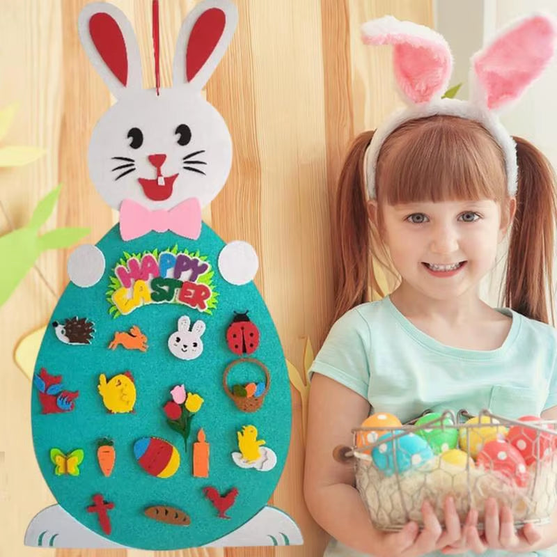 Easter Bunny Felt Board DIY Easter Felt Board Decorations Easter Kids Arts and Crafts Felt Board for Classroom Wall Decorations