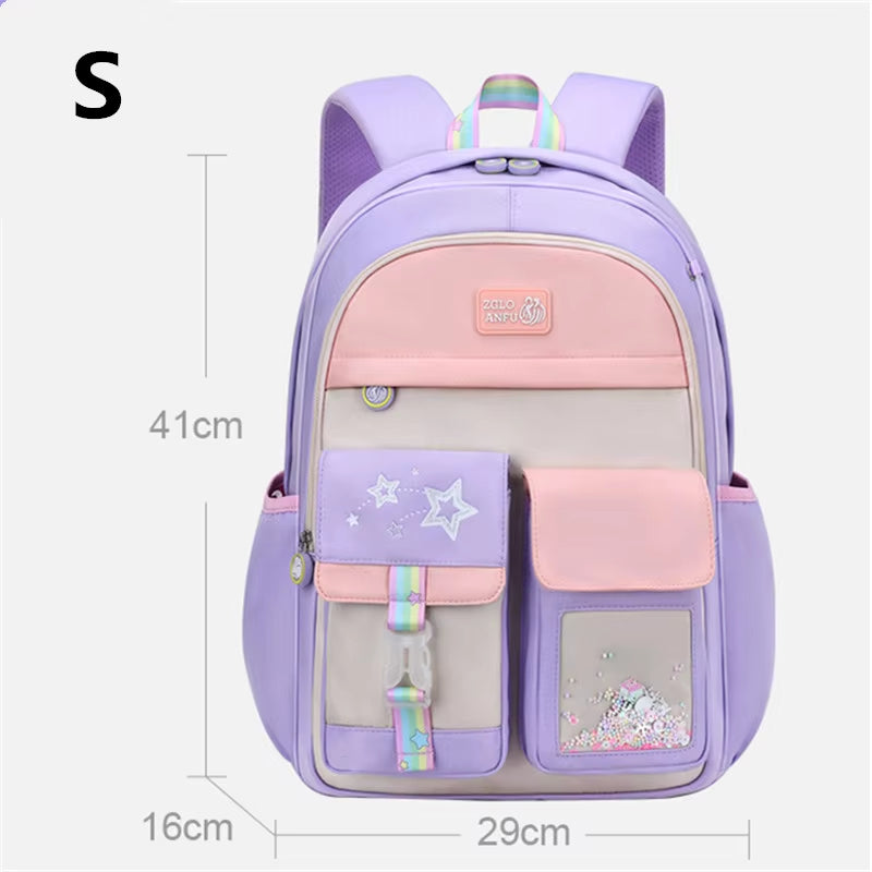 Children School Bags for Girls Kids Satchel Primary Orthopedic School Backpacks Princess Backpack Teenager Schoolbag Knapsack