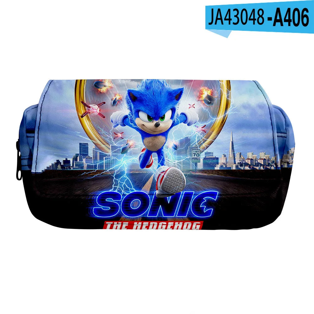 Sonic Backpack Primary and Middle School Students Schoolbag Boys Girls Anime Cartoon School Bag Mochila Zipper Shoulders