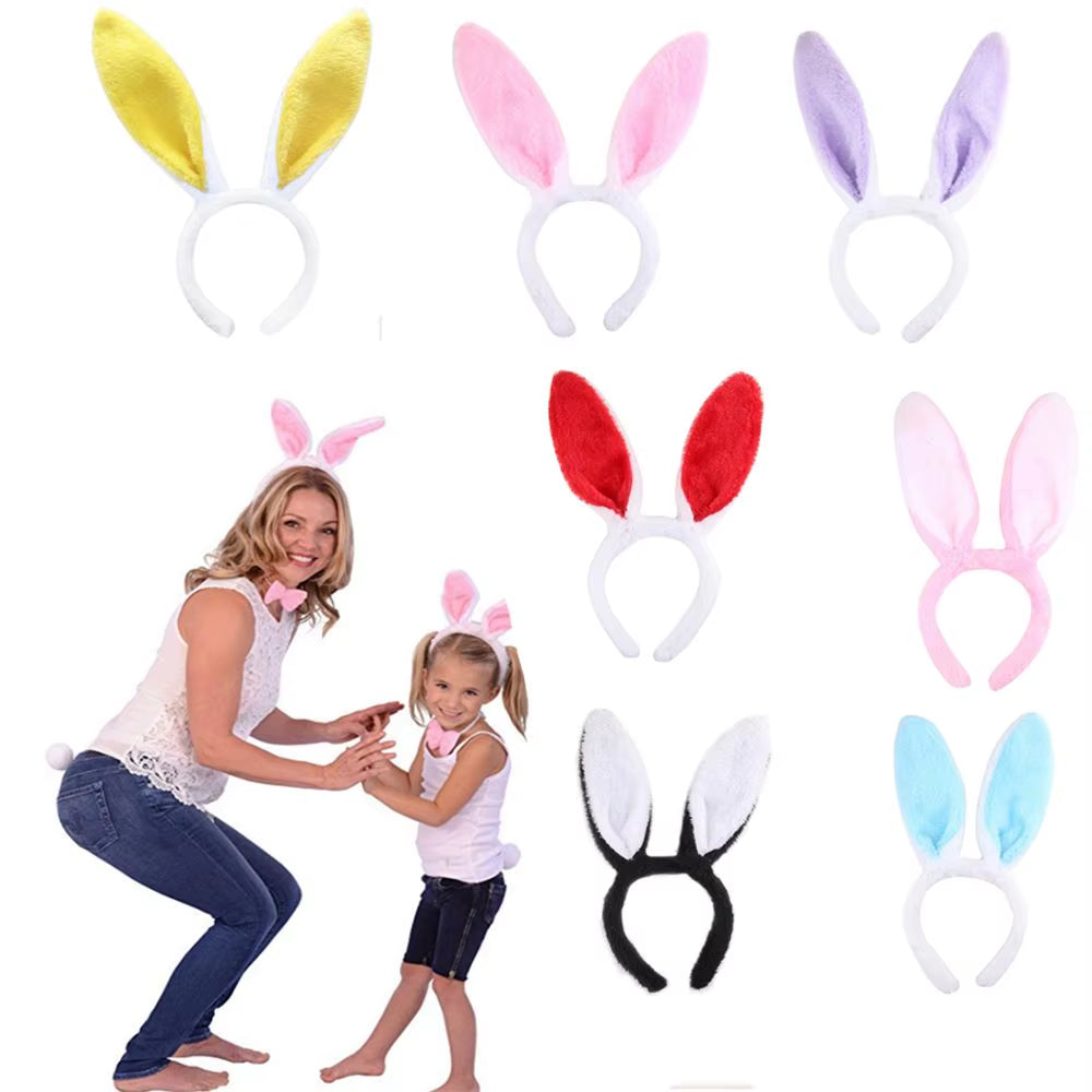 Cute Easter Adult Kids Cute Rabbit Ear Headband Happy Bunny Easter Party Decoration Supplies Easter Party Favor for Kids Gifts