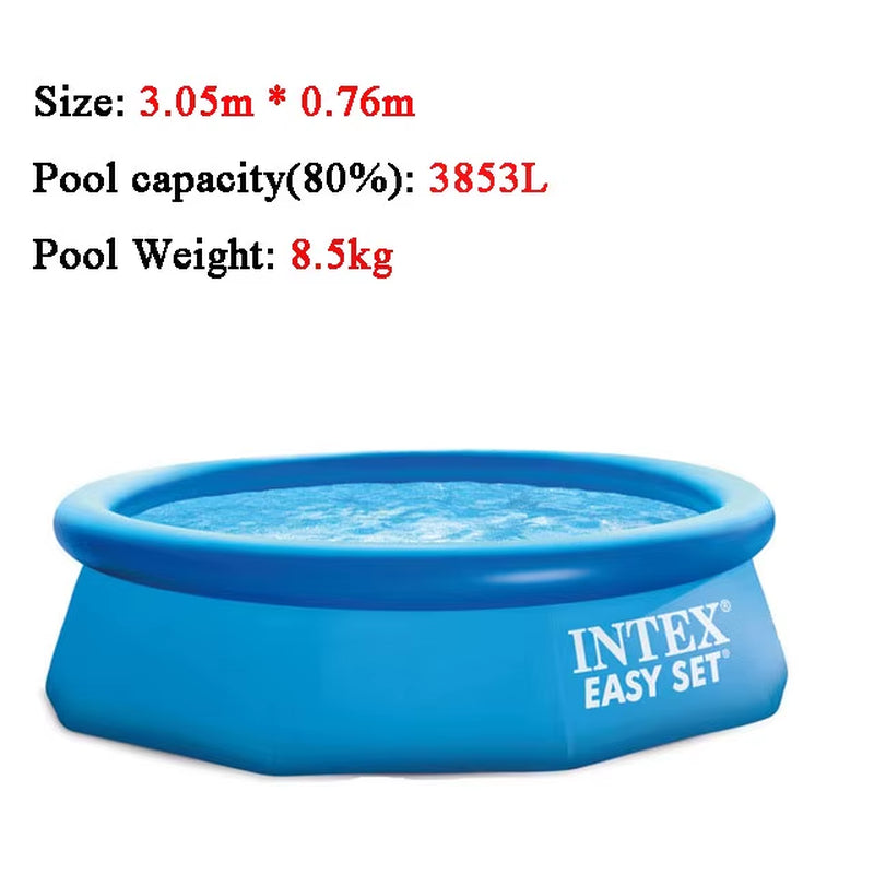 Crystal Blue Inflatable Pool Family Ground Swimming Pool for Kid Adult Outdoor Play Pool