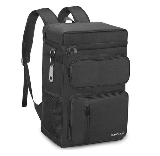 Lightweight Insulated Black Cooler Backpack Leakproof for Lunch Picnic Fishing Hiking Camping Park Beach