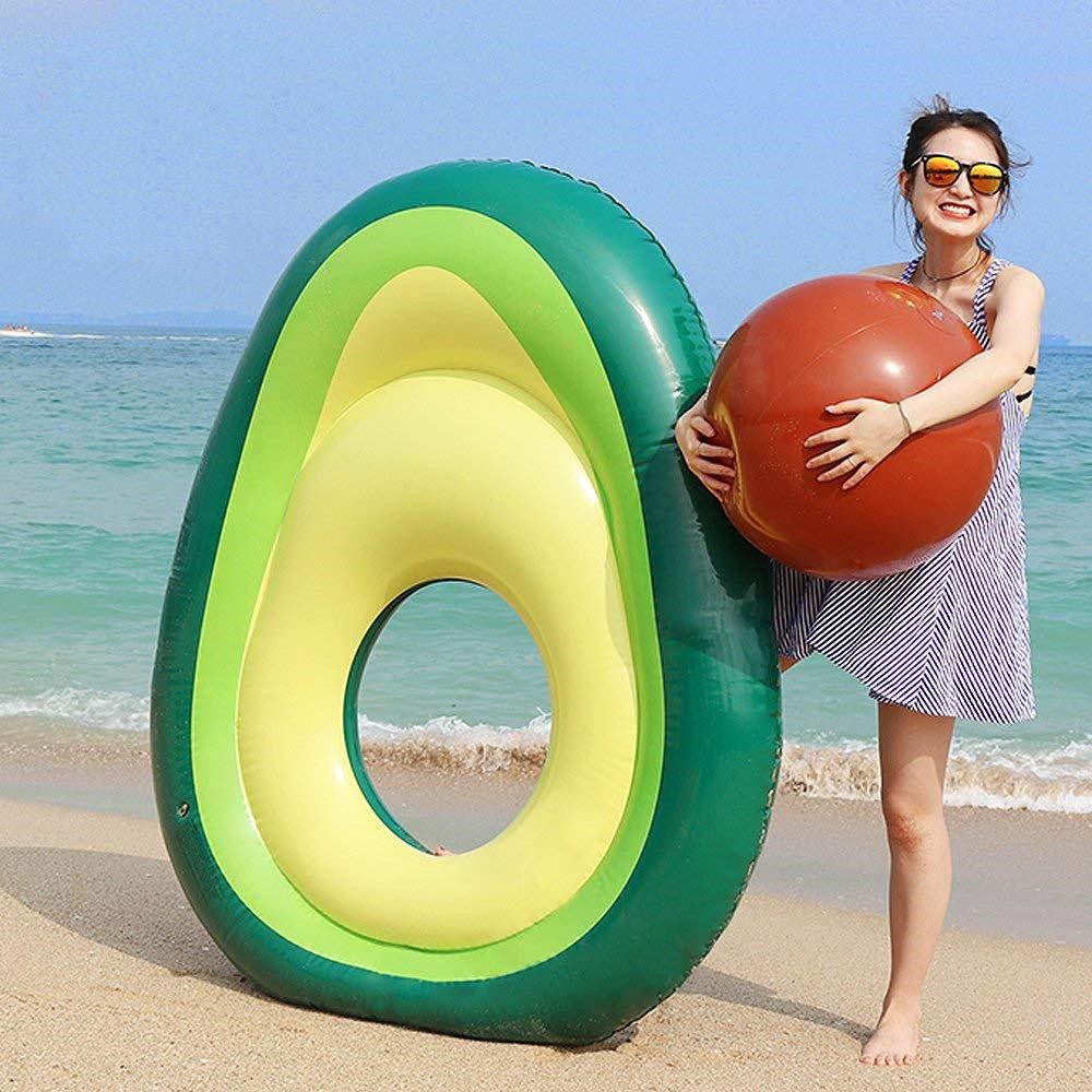 Inflatable Giant Avocado Pool Float Pool Swimming Float Swimming Ring Pool Circle Party Buoy Toy