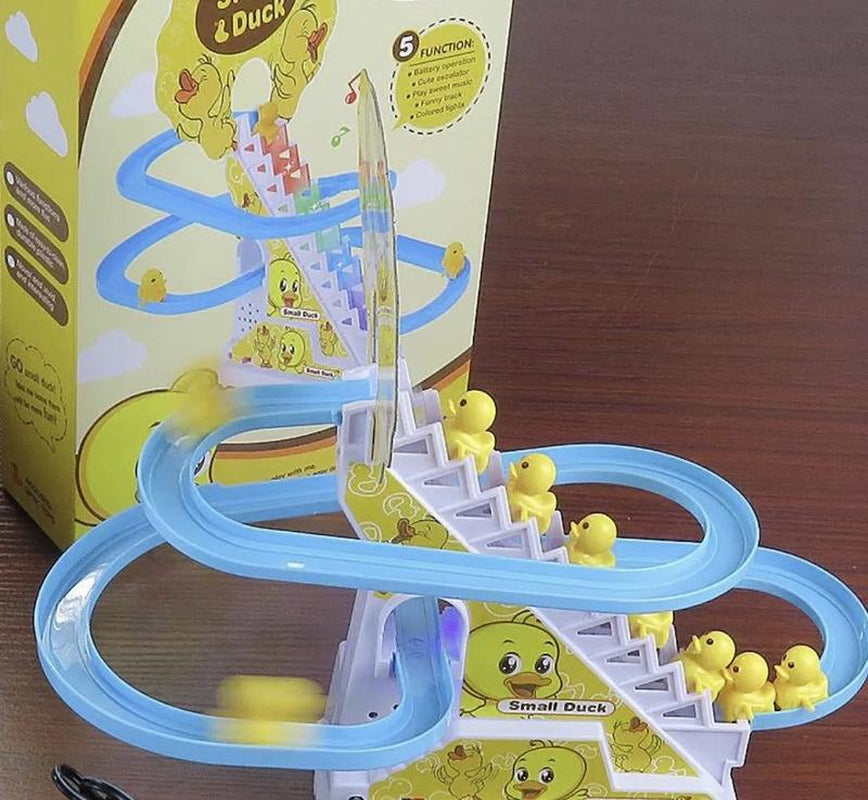 Duck Toy Set, Automatic Stair, Duck Climbing Toys - Climbing Ducklings Cartoon Race Track Set