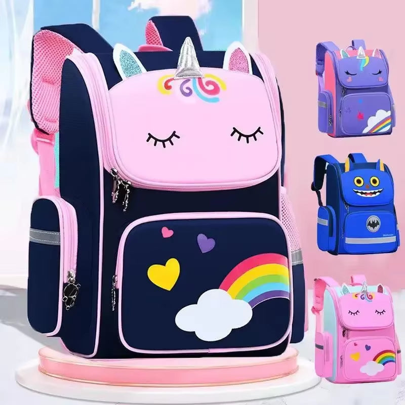 Girl School Backpack with Large Capacity Waterproof Unicorn Print