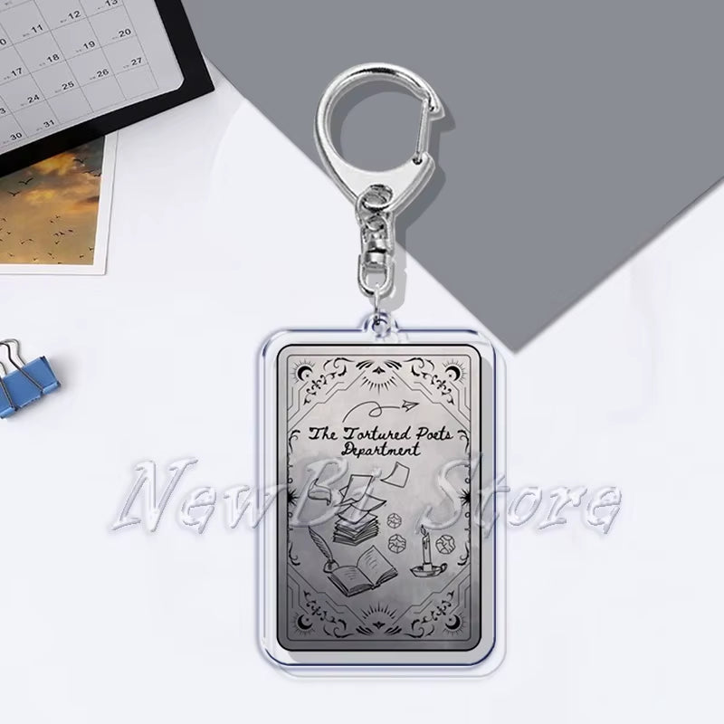 The Tortured Poets Department Key Chain Keychains Ring for Accessories Bag Funny Pendant Keyring Jewelry TTPD Fans Gifts