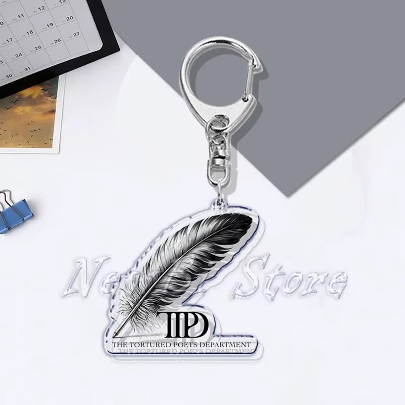 The Tortured Poets Department Key Chain Keychains Ring for Accessories Bag Funny Pendant Keyring Jewelry TTPD Fans Gifts