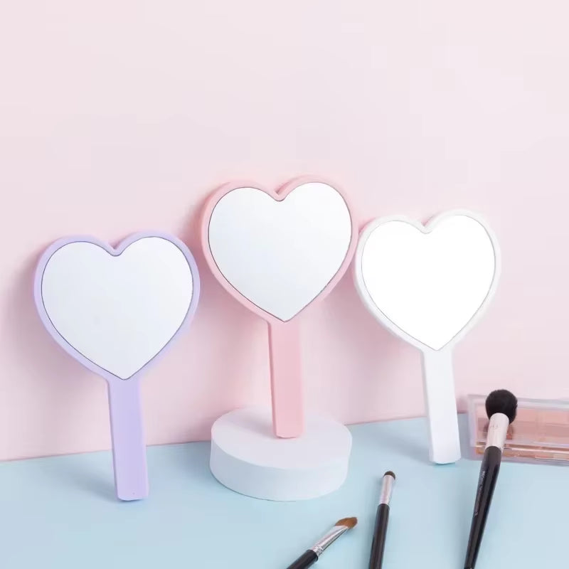 Cherry Heart Handle Mirror Hand in Hand with a Mirror to Carry around Cute Little Mirror for Girls Dressing Mirror Makeup Mirror