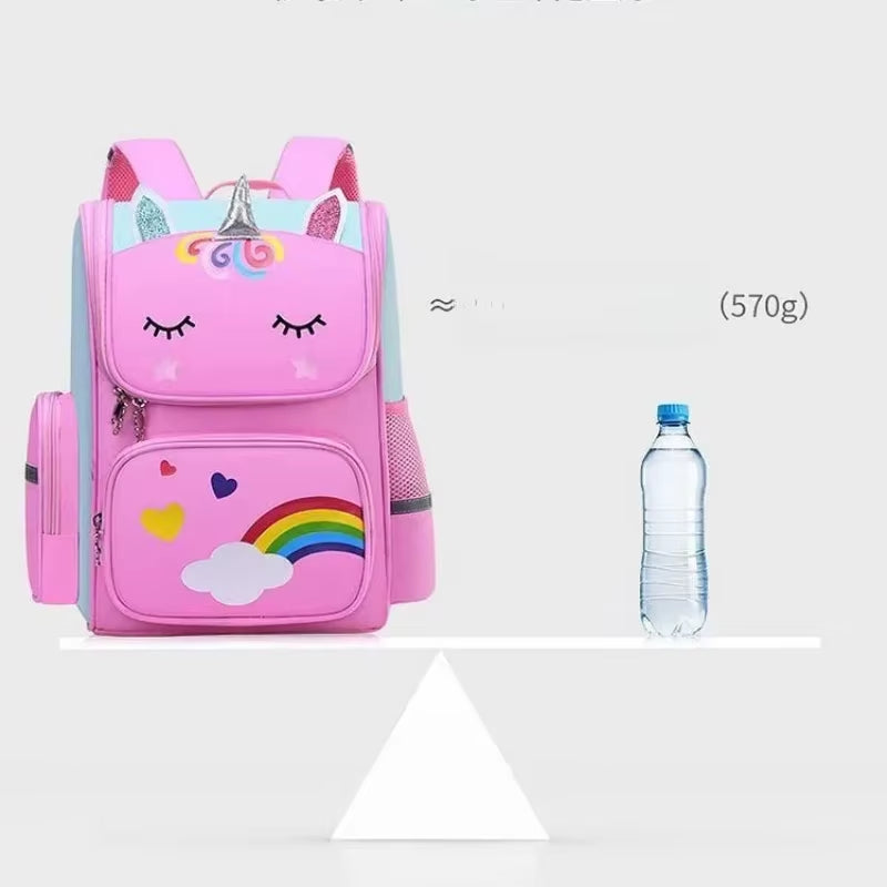 Girl School Backpack with Large Capacity Waterproof Unicorn Print