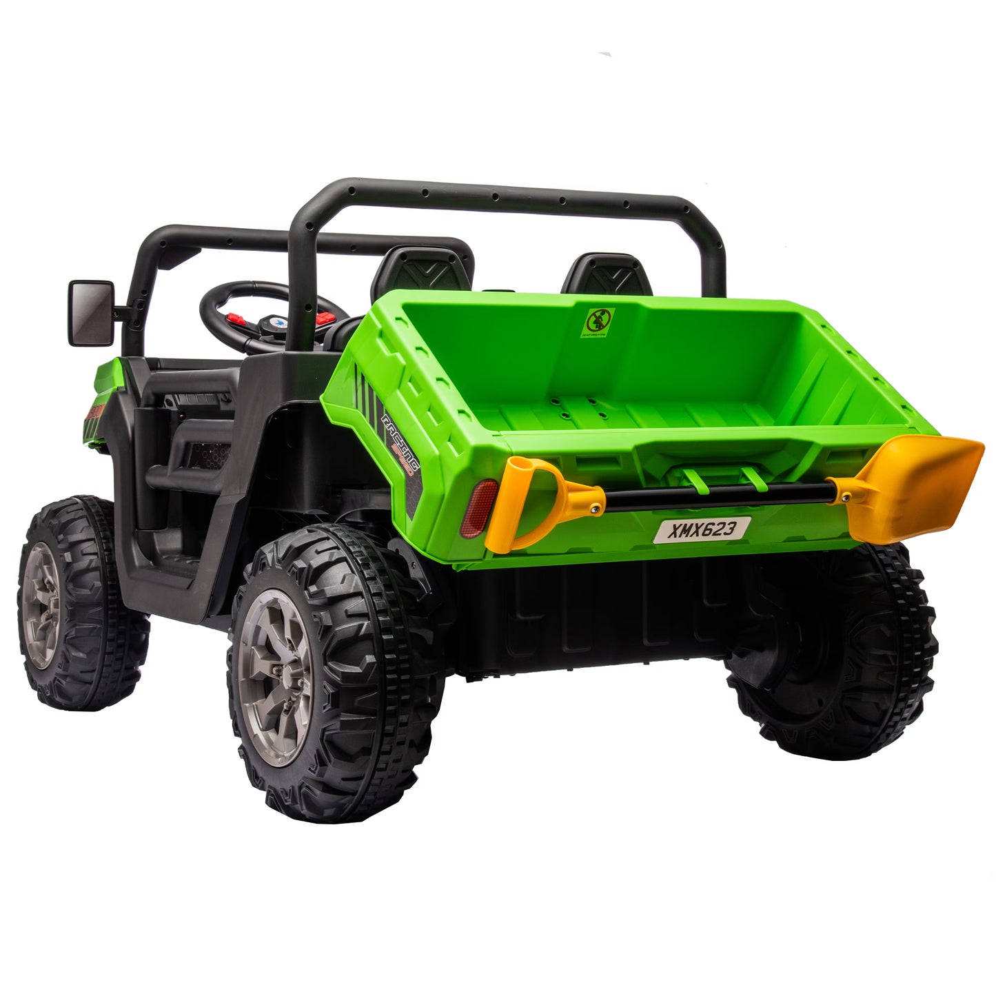 24V Ride on Truck 2 Seater Ride on UTV with 2X200W Motor Ride on Dump Truck with Dump Bed Shovel Ride on Car with Remote Control Electric Vehicle with Non Slip Tyre for Boys Girls