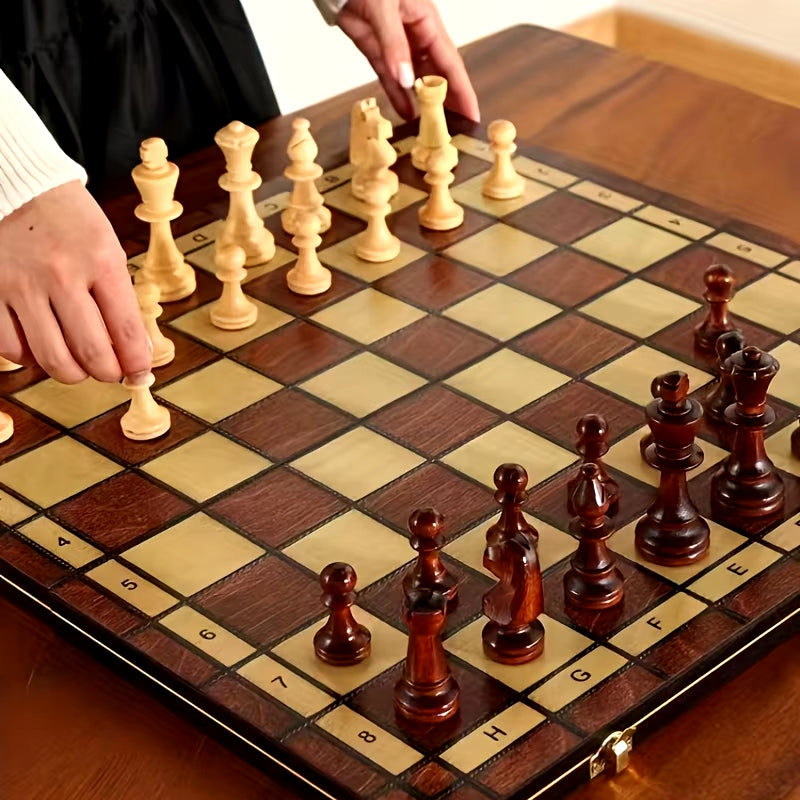 44Cm/ 17.3Inwooden Folding Chess Set Felt Game Board inside Store Adult Gift Family Game Board