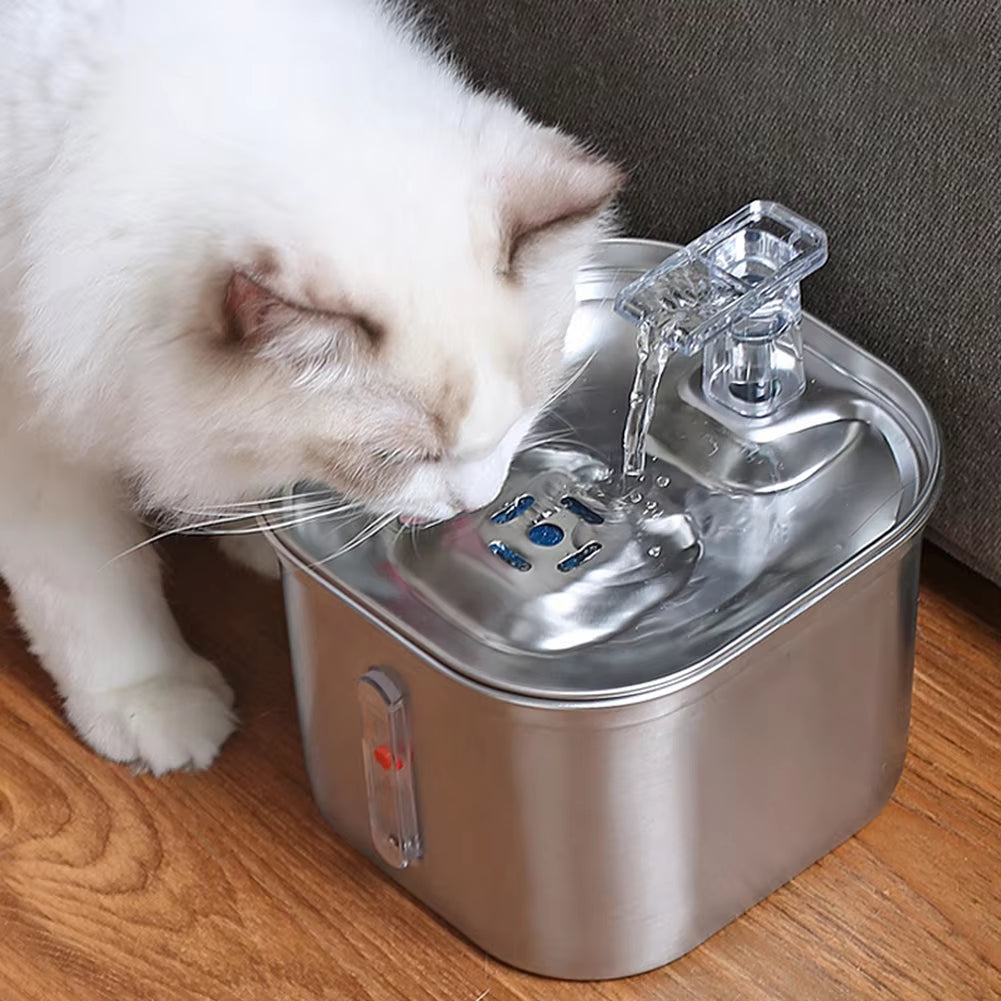 Pet Water Dispenser Automatic Sensor with Filter Cat and Dog Fountain Stainless Steel Cat Water Dispenser Pet Products