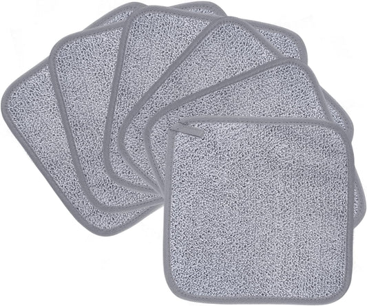 Premium Hypoallergenic Chemical Free Microfibre Makeup Remover and Facial Cleansing Cloth 6 Pack (20X20 Cm, Gray)