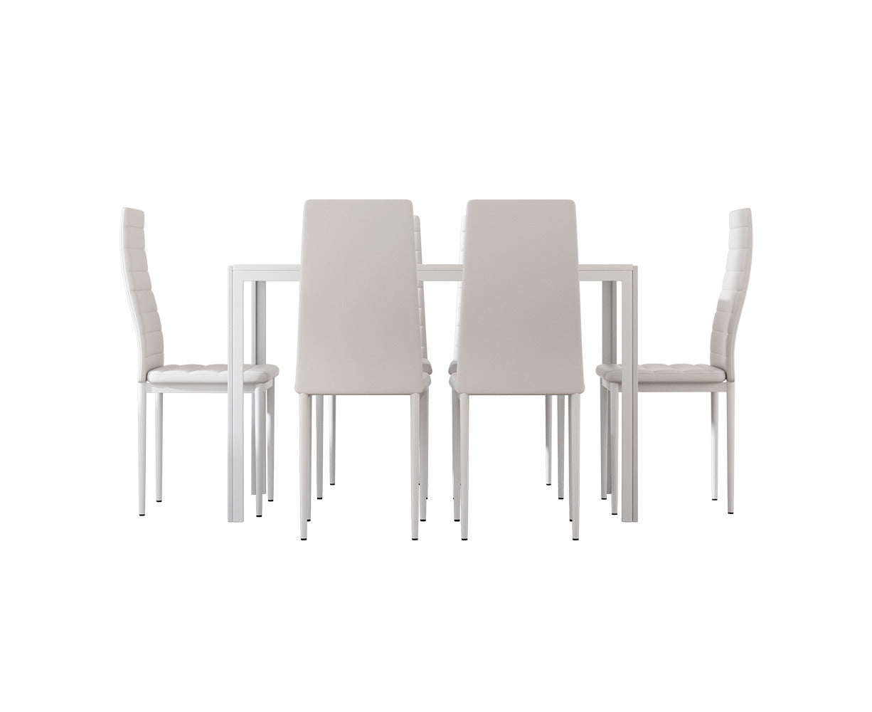 Dining Chairs and Table Dining Set 6 Chair Set of 7 White