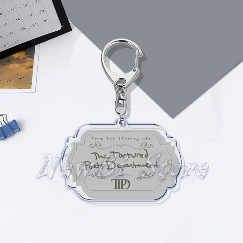 The Tortured Poets Department Key Chain Keychains Ring for Accessories Bag Funny Pendant Keyring Jewelry TTPD Fans Gifts