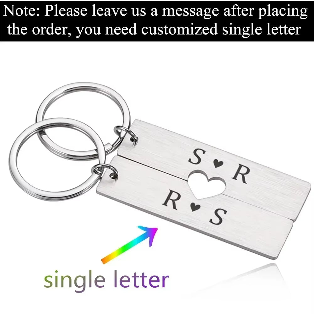 Customized Couples Keychain Boyfriend Girlfriend Keyring Husband Anniversary Valentine Day Gift Pinky Promise Women Men Keychain