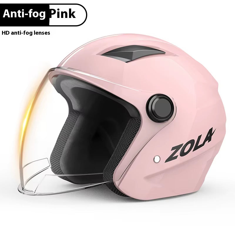 New National Standard Electric Bike Helmet Men anti Fog Warm Winter Electric Bike Korean Motorcycle Riding Double Mirror Helmet