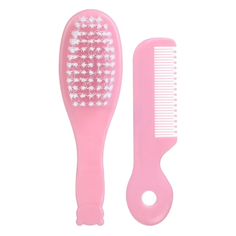 Baby Hair Brush & Comb Set Children Hair Brush Soft Nylon Bristle Cradle Caps Hair Brush for Toddler Infant Massage