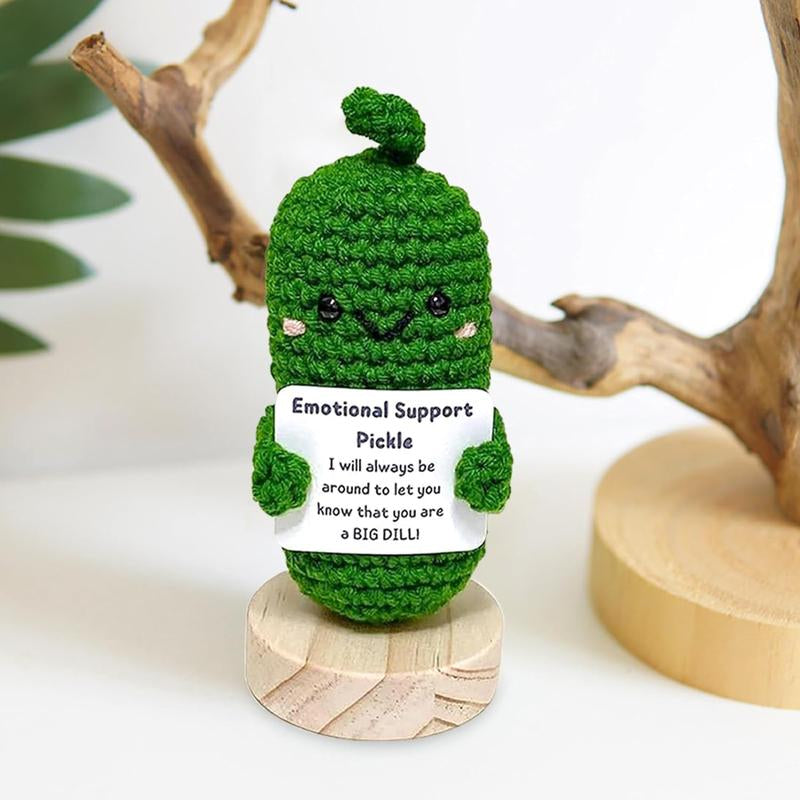 Handmade Emotional Support Pickle Gift Crochet Decor