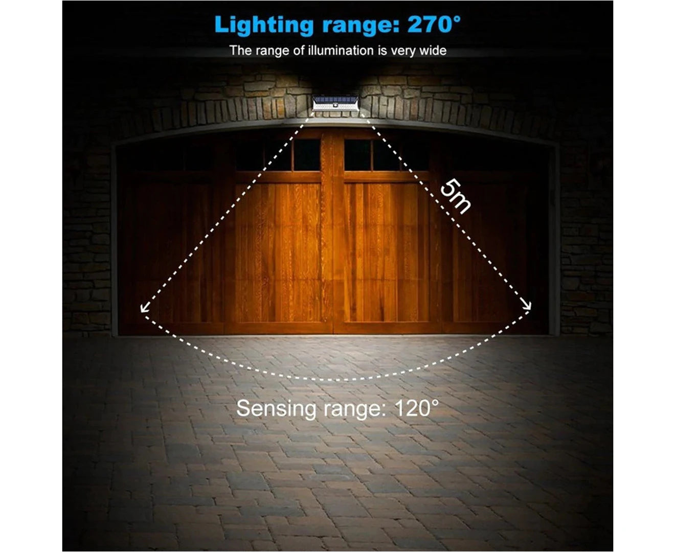 118 LED Solar Motion Sensor Light Outdoor Garage Security Floodlight Garden Lamp