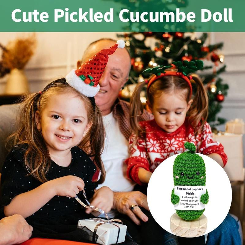 Handmade Emotional Support Pickle Gift Crochet Decor