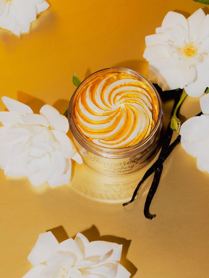 The Skincare Bakery Body Butter: Golden Vanilla (Shimmer Infused) Scent Jojoba Moisturizers