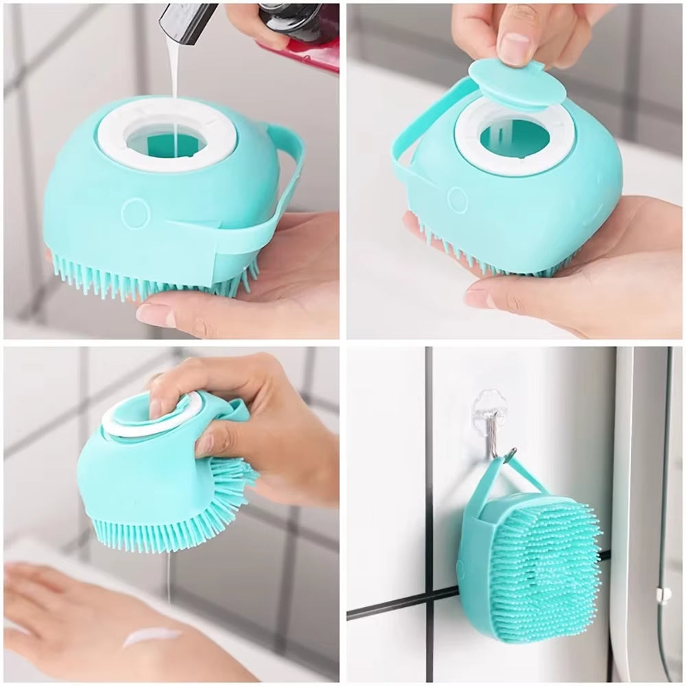 Bath Massage Brush Bathroom Multifunctional Puppy Big Dog Cat Soft Safety Silicone Pet Accessories for Dogs Cats Tools