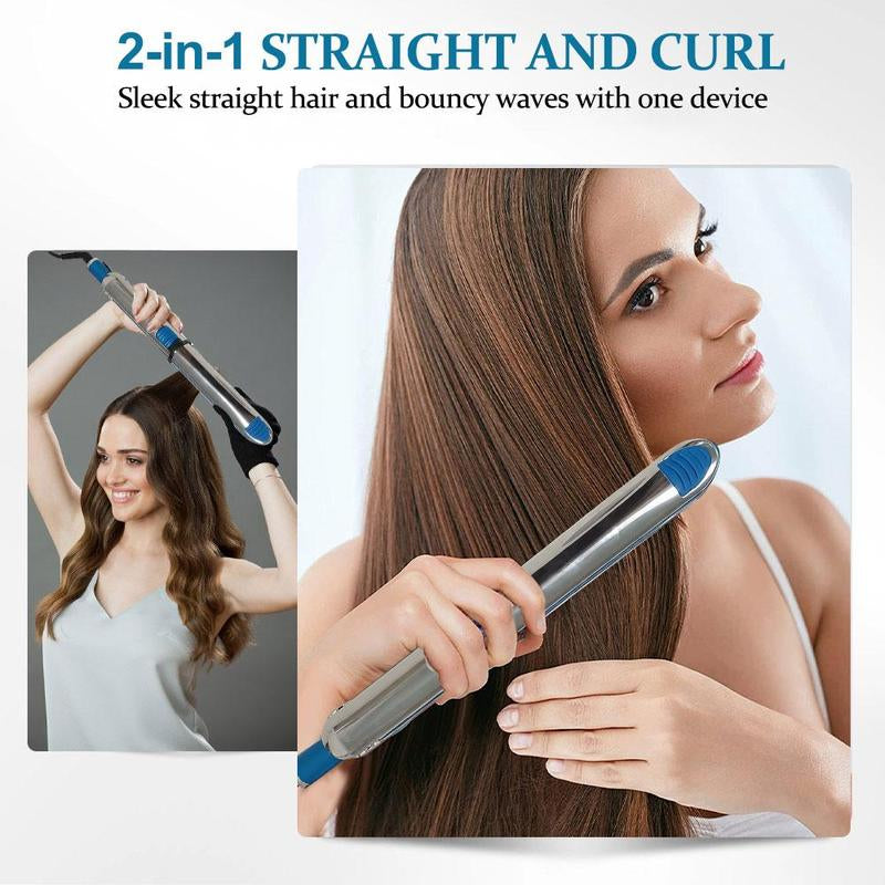 2 in 1 Curling Hair Iron, Curlers & Straighteners Machine, Flat Iron for Home & Salon Use, Professional Hair Styling Tool for Women & Girls, Electric Straightener, Portable Straightener, Christmas Gift, Hair Accessories, Stocking Fillers