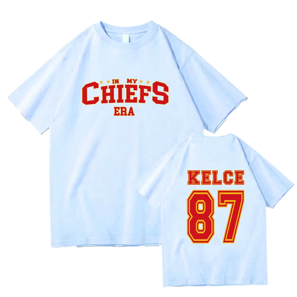 In My Chiefs Era Shirt Travis Shirt Travis Kelce Football T-Shirt Women Man O-Neck Short Sleeve Shirt Tops