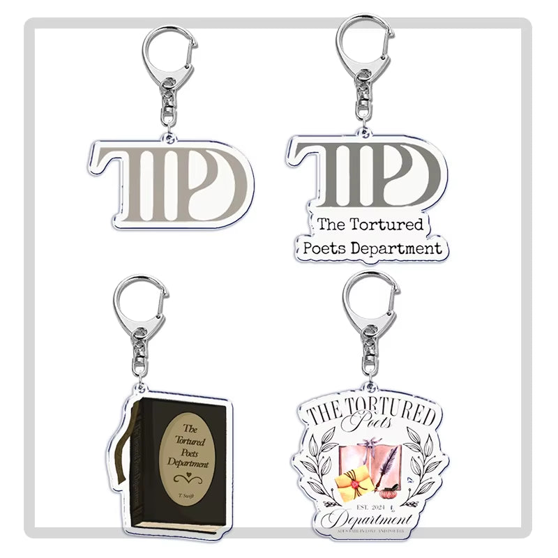 The Tortured Poets Department Key Chain Keychains Ring for Accessories Bag Funny Pendant Keyring Jewelry TTPD Fans Gifts