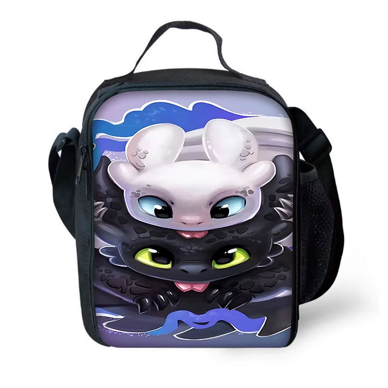 T-Toothless Child School Backpack with Lunch Bags ,Pencil Bags ,School Bags for Boys Girls Best Gift