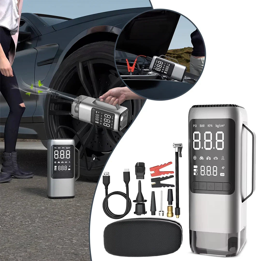 9 in 1 Car Jump Starter with Air Compressor