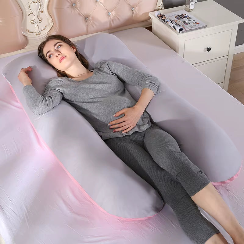 Maternity Pregnancy Boyfriend Arm Body Sleeping Pillow Case Covers Sleep U Shape Cushion Cover Maternity U-Shape Pillow Case