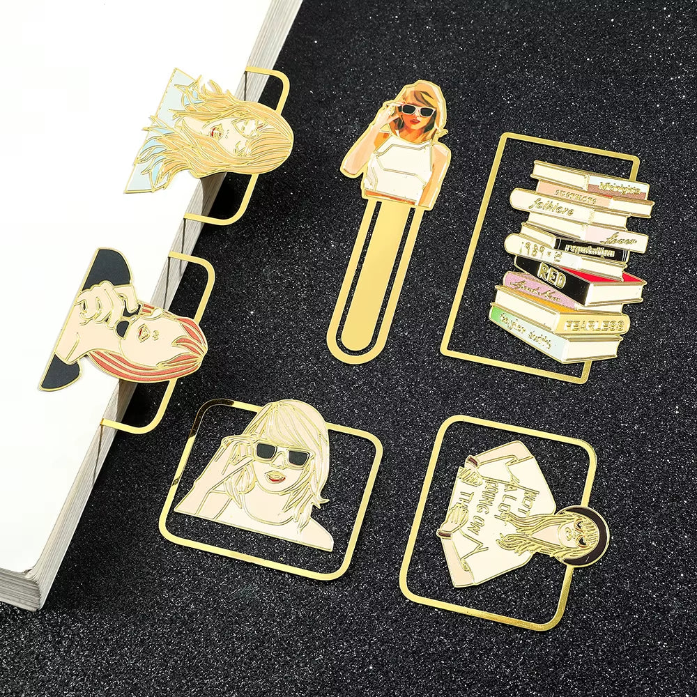 Famous Singer Taylors Creative Metal Bookmarks for Women Men Fans Book Marks Lover Gifts Collection Office School Supplies