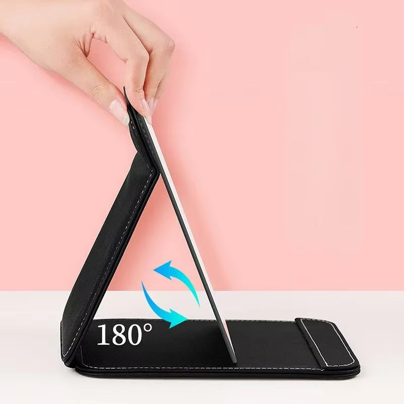 Fashion Mirror Makeup Mirror Household Desktop Vanity Mirror Portable High Definition PU Folding Beauty Mirror