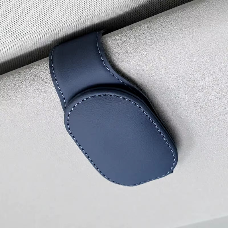 Universal Car Auto Sun Visor Eyeglass Hanger Clip Leather Glasses Holder Magnetic Multi-Function Automobile Accessories Storage