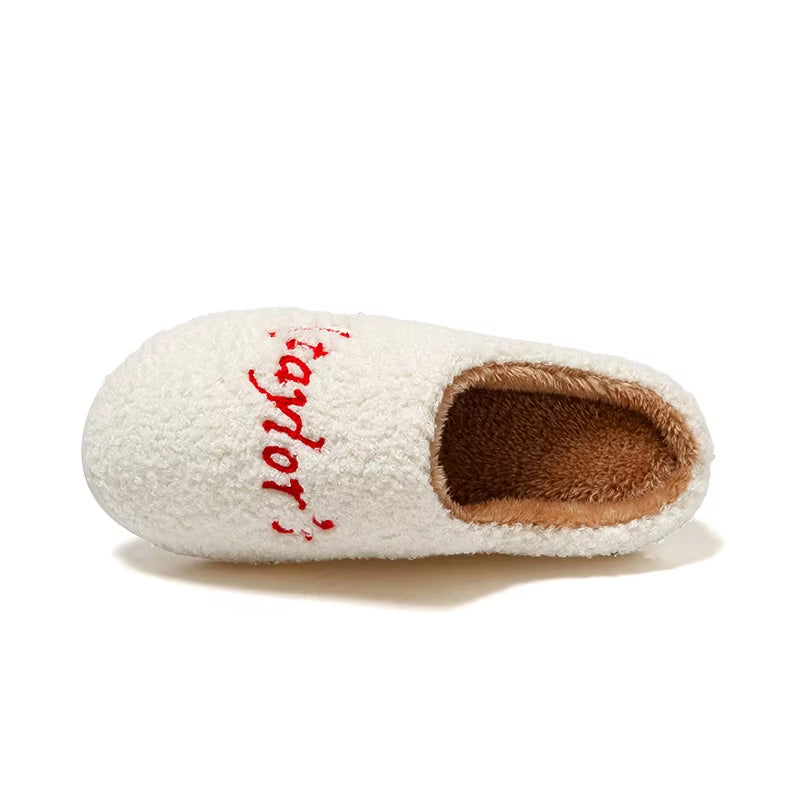 Taylor'S Version Slippers Women Winter Indoor Warm Red Black Fashion Comfortable Embroidered Letters Girls Gift Home Shoes