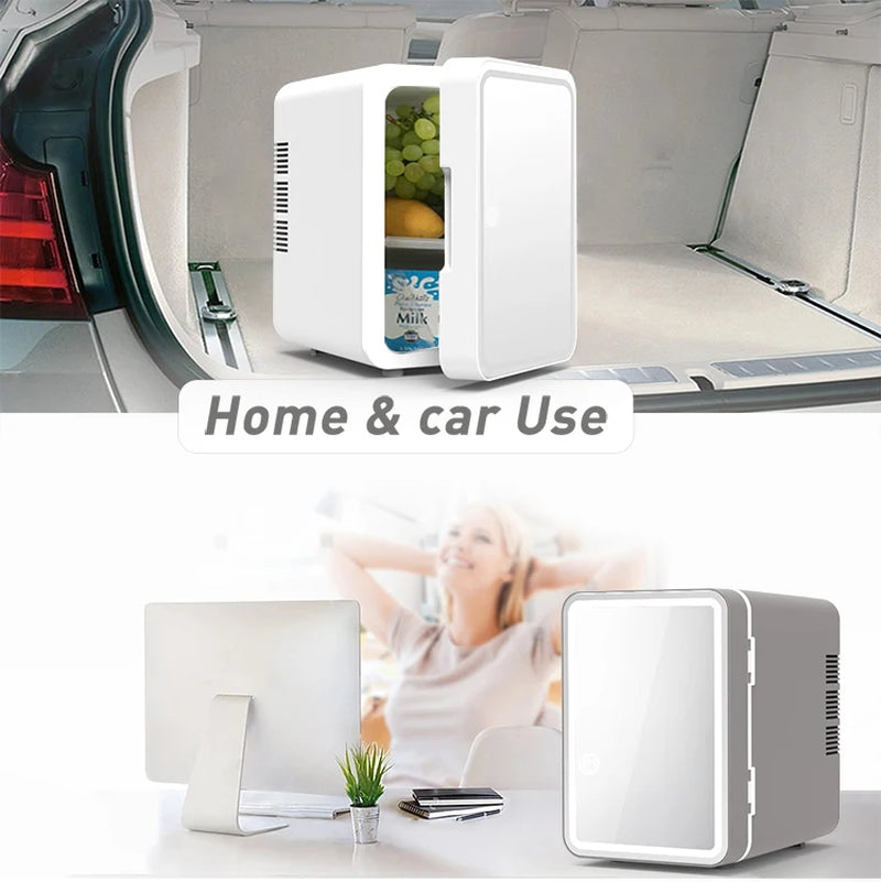 4L Portable Mini Fridge for Car, Camping, Travel, Skincare Drink Cooler and Warmer, Small Fridge for Drinks, Snacks, Dormitory